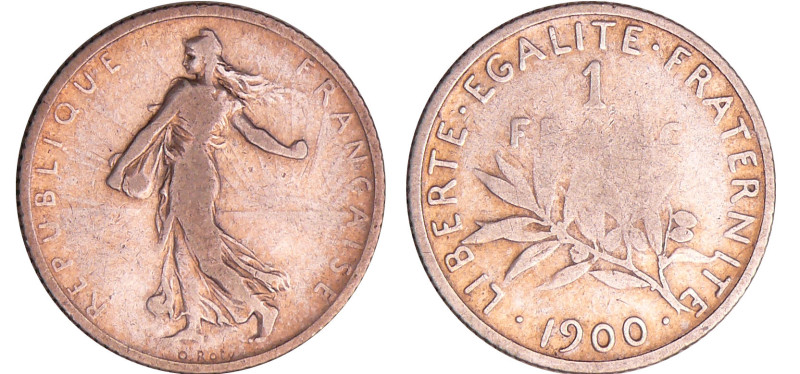 Troisième république (1871-1940) - 1 franc Semeuse 1900
TB
Ga.467-F.217
 Ar ;...