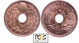 Troisième république (1871-1940) - 10 centimes Lindauer 1917
PCGS MS 67
Ga.286-F.138
 Cupro-Nickel ; -- ; 21 mm