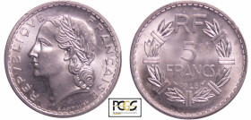 Quatrième république (1947-1959) - 5 francs Lavrillier aluminium 1946
PCGS MS 65
Ga.766-F.339
 Al ; -- ; 31 mm