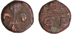 Inde - Territoire de Pondichéry - Louis XV (1715-1774) - Doudou
TTB
Lecompte.20
 Br ; 3.61 gr ; 15 mm