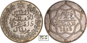 Maroc - Moulay Hafid I (1908-1912) - 10 dirham 1329 (1911) (Paris)
PCGS MS 63
Lecompte.196
 Ar ; 24.97 gr ; 38 mm