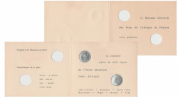 Carton de présentation de la 100 francs 1967 "Union monétaire Ouest Africaine"
Neuf
 Carton ; ;