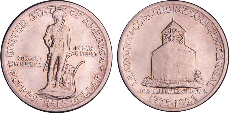 Etats-Unis - Half Dollar commémorative 1925, Lexington-Concord Sesquicentennial...