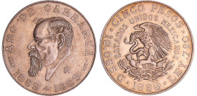 Mexique - 5 Pesos 1959 (Mexico)
SUP
KM#471
 Ar ; 18.08 gr ; 36 mm