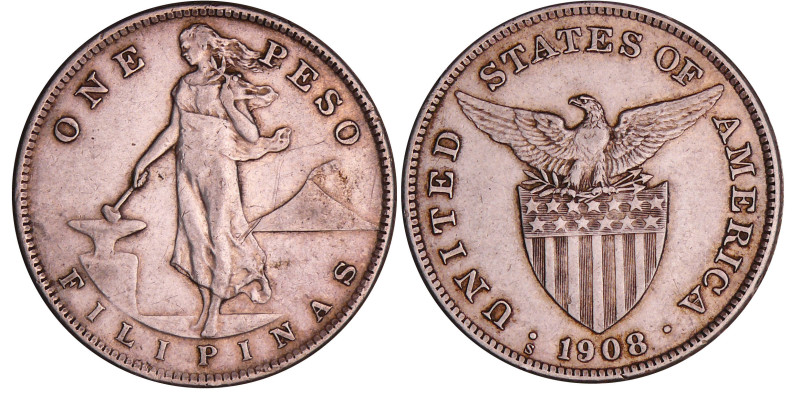 Philipines - Administation U.S. - Peso 1908 (San Francisco)
TTB
KM#171
 Ar ; ...