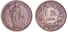 Suisse - 1 franc 1875
TTB+
KMZ.2-1204
 Ar ; 4.94 gr ; 23 mm