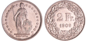 Suisse - 2 francs 1909
SPL
KMZ.2-1202
 Ar ; 9.99 gr ; 27 mm