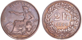 Suisse - 2 francs 1860 B
TTB
KMZ.2-1201
 Ar ; 9.98 gr ; 27 mm