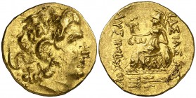 (88-86 a.C.). A nombre de Lisímaco. Tracia. Kallatis. Estátera de oro. (S. 1661) (CNG. III, 1824). 8,23 g. EBC-.