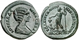 s/d. Julia Domna. Moesia inferior. Nicopolis ad Istrum. AE 29. (S.GIC 2314 var) (BMC. III, falta). 12,11 g. Pátina verde. Bella. Ex Helios Numismatik ...