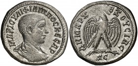 s/d. Filipo II. Siria. Antioquía ad Orontem. Tetradracma. (S.GIC 4145 var) (BMC. XX, 546). 11,78 g. EBC-.