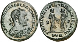 (305-306 d.C.). Maximiano Hércules. Treveri. Follis. (Spink 13394) (Co. 491) (RIC. 673b). 9,47 g. Bella. Ex Lanz 22/05/2006, nº 795. EBC.