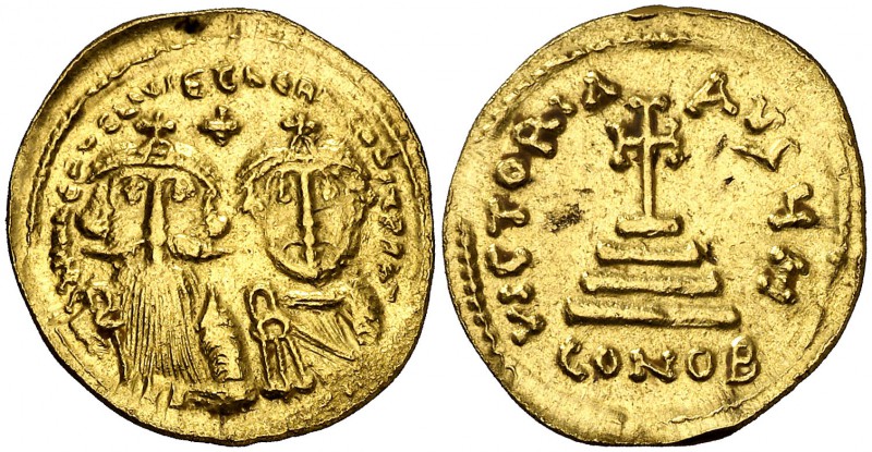 Heraclio y Heraclio Constantino (610-641). Constantinopla. Sólido. (Ratto 1370 v...
