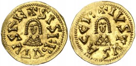 Sisebuto (612-621). Acci (Guadix). Triente. (CNV. 221.2) (R.Pliego 257c). 1,44 g. Bella. EBC.