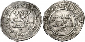 AH 384. Califato. Hixem II. Medina Fez. Dirhem. (V. 609) (Miles 304a). 3,45 g. Rara. MBC+.