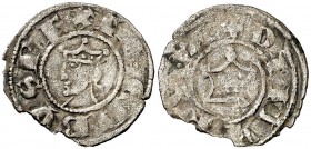 Jaume II (1291-1327). Murcia. Diner. (Cru.V.S. 350) (Cru.C.G. 2168). 0,68 g. Cospel ligeramente faltado. Muy rara. (MBC-).