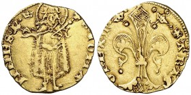 Martí I (1396-1410). València. Mig florí. (Cru.V.S. 506) (Cru.Comas 43, indica 12 ejemplares conocidos) (Cru.C.G. 2305). 1,69 g. Marca: corona. Rara. ...