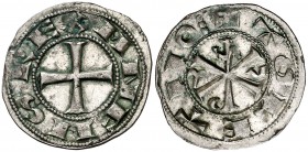 Alfonso VI (1073-1109). Toledo. Dinero. (AB. 5). 1,18 g. Bella. EBC-.