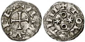 Alfonso VI (1073-1109). Toledo. Óbolo. (AB. 9). 0,35 g. Manchitas. Rara. MBC+.