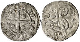 Alfonso IX (1188-1230). Coruña. Dinero. (AB. 123). 0,71 g. Escasa. MBC.