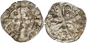 Alfonso IX (1188-1230). Santiago de Compostela. Dinero. (AB. 130). 0,52 g. Rara. MBC-.