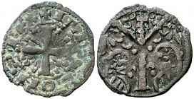 Alfonso IX (1188-1230). Marca: crecientes. Dinero. (AB. 144). 0,57 g. Escasa. MBC.
