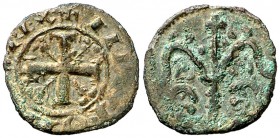 Alfonso IX (1188-1230). ¿?. Óbolo. (AB. 149.1 var). 0,38 g. Rara. MBC-.