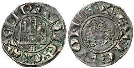 Alfonso X (1252-1284). Burgos. Dinero. (AB. 248, como pepión). 1,04 g. Escasa. MBC+.
