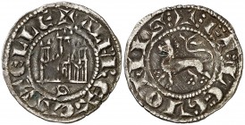 Alfonso X (1252-1284). Sevilla. Dinero. (AB. 254 var, como pepión). 1,04 g. Rara. MBC.