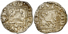 Enrique II (1368-1379). Santiago de Compostela. Novén. (AB. 497.5). 0,61 g. Escasa. MBC.