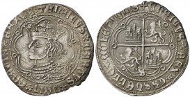Enrique IV (1454-1474). Sevilla. Real de busto. (AB. 687). 3,15 g. Orlas lobulares. Ex Áureo & Calicó Selección 2013, nº 97. Muy rara. MBC+.