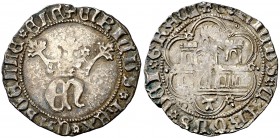 Enrique IV (1454-1474). Toledo. Medio real. (AB. 702.1). 1,61 g. Orla circular en anverso y de seis lóbulos en reverso. Escasa. MBC.