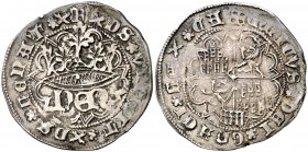 Enrique IV (1454-1474). Segovia. Real de anagrama. (AB. 712). 3,30 g. La T de RENAT rectificada sobre otra. Orlas lobulares. MBC/MBC+.