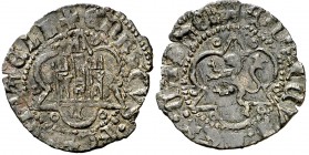 Enrique IV (1454-1474). Córdoba. Media blanca. (AB. 826). 0,77 g. Orlas compuestas en anverso y reverso. Rara. MBC.