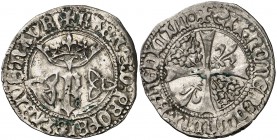 Carlos de Viana (1441-1461). Navarra. Gros. (Cru.V.S. 258 var) (Cru.C.G. 2954 falta var). 2,77 g. Rayitas. Leves manchitas. Buen ejemplar. (MBC+).