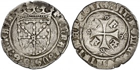 Fernando I (1512-1516). Navarra. Real. (Cru.V.S. 1317.9) (Cru.C.G. 3221a). 3,12 g. MBC-.