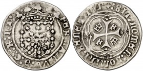 Fernando I (1512-1516). Navarra. Real. (Cru.V.S. 1317.12 var) (Cru.C.G. 3221a var). 3,09 g. MBC-.