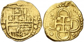 1589. Felipe II. Sevilla. . 2 escudos. (Cal. 65). 6,65 g. MBC-.