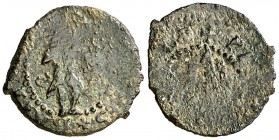 s/d. Felipe III. Perpinyà. 1 diner. (Cal. 740) (Cru.C.G. 3810). 0,57 g. Acuñación floja. Ex Áureo 22/09/1997, nº 653. Rara. (BC+/MBC-).
