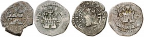 1602 a 1605. Felipe III. Cuenca. 2 maravedís. Lote de 4 monedas con marca de ceca C. Ex Colección Lepanto, Áureo 27/04/1999, nº 286. Ex Colección Trig...