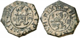 1604. Felipe III. Burgos. 4 maravedís. (Cal. 627). 3,24 g. Buen ejemplar. Escasa así. MBC+.