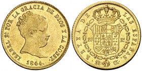 1844. Isabel II. Madrid. CL. 80 reales. (Cal. 77). 6,79 g. Atractiva. Brillo original. Escasa y más así. EBC/EBC+.