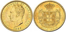 1889. Portugal. Luis I. 5000 reis. (Fr. 150) (Gomes 16.18). 8,85 g. AU. EBC.