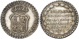 1808. Fernando VII. México. Módulo 2 reales. (Ha. 33). 6,68 g. Bella. Brillo original. EBC/EBC+.