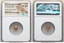 BRITAIN. Regini-Atrebates. Verica (ca. AD 10-40). AV quarter-stater (9mm, 11h). NGC Choice VF. First coinage, ca. AD 10-20. COM F, legend on inset tab...