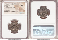 NORTHWESTERN GAUL. Armorican. Coriosolites. Ca. 100-50 BC. BI stater (23mm, 1h). NGC XF. Au nez en crosse type. Celticized male head right, nose in th...