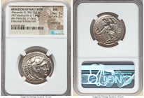 MACEDONIAN KINGDOM. Alexander III the Great (336-323 BC). AR tetradrachm (27mm, 17.24 gm, 5h). NGC MS 5/5 - 2/5, smoothing. Lifetime issue of Amphipol...