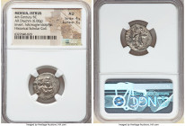 MOESIA. Istrus. Ca. 4th century BC. AR drachm (18mm, 6.06 gm, 3h). NGC AU 4/5 - 3/5. Two male heads facing, the right inverted / IΣTPIH, sea eagle ato...