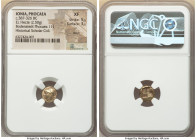 IONIA. Phocaea. Ca. 387-326 BC. EL hecte (10mm, 2.50 gm). NGC XF 5/5 - 3/5, marks. Head of Athena left, wearing beaded necklace and crested Corinthian...