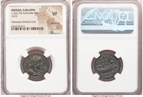 MOESIA. Callatis. Ca. AD 2nd-3rd centuries. AE triassarian (23mm, 6.78 gm, 11h). NGC VF, smoothing. Ca. AD 161-192. Veiled bust of Demeter right, wear...